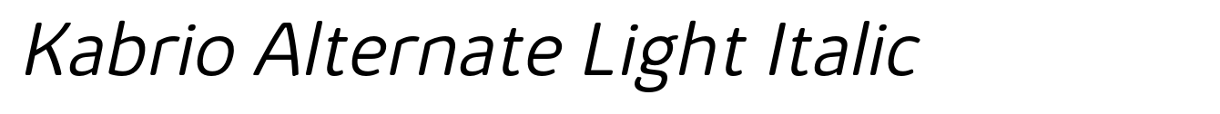 Kabrio Alternate Light Italic image
